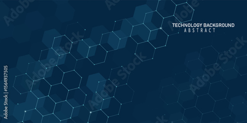 Abstract technology or medical background with hexagons shape pattern
