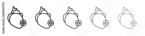 Cardiology icon Line graphics illustration symbol
