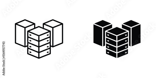 Data center icon design collection. Vector sign and symbol for UI designs