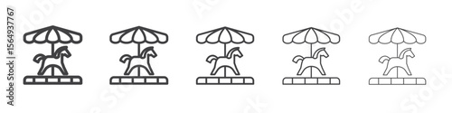 Carousel icon Line graphics illustration symbol