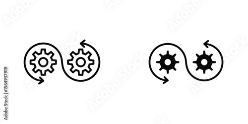 Devops icon design collection. Vector sign and symbol for UI designs