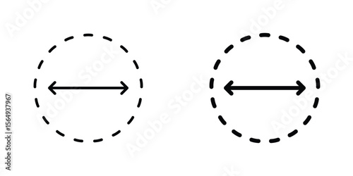Diameter icon design collection. Vector sign and symbol for UI designs