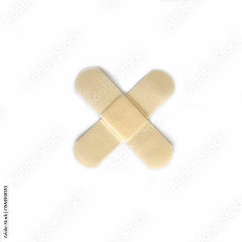 Medical plasters on white background