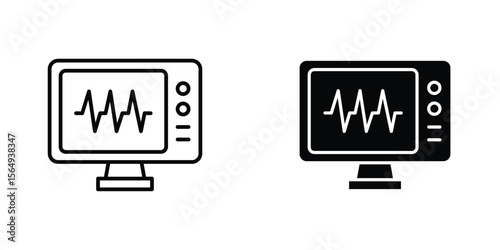 EKG monitor icon design collection. Vector sign and symbol for UI designs