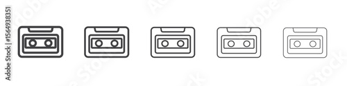 Cassette tape icon Line graphics illustration symbol