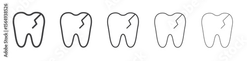 Cavities icon Line graphics illustration symbol