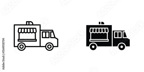 Food truck icon design collection. Vector sign and symbol for UI designs