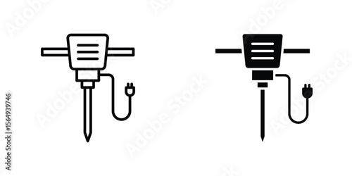 Hydraulic breaker icon design collection. Vector sign and symbol for UI designs