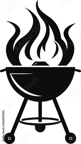 Silhouette Charcoal Grill with Steam Icon

