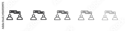 Chat consultation icon Line graphics illustration symbol