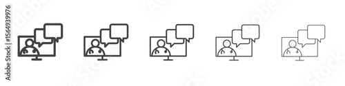 Chat consultation icon Line graphics illustration symbol