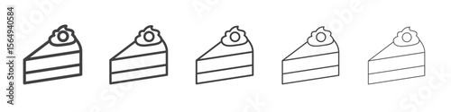 Cheesecake icon Line graphics illustration symbol