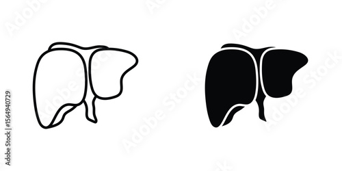 Liver icon design collection. Vector sign and symbol for UI designs
