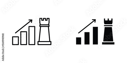 Marketing strategy icon design collection. Vector sign and symbol for UI designs