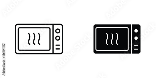 Microwave icon design collection. Vector sign and symbol for UI designs