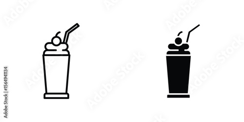 Milkshake icon design collection. Vector sign and symbol for UI designs