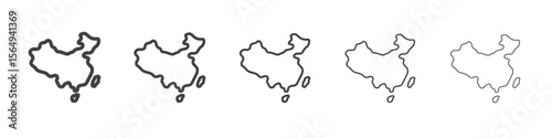 china map icon Line graphics illustration symbol