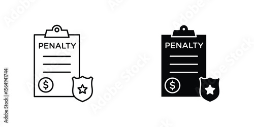 Penalty icon design collection. Vector sign and symbol for UI designs