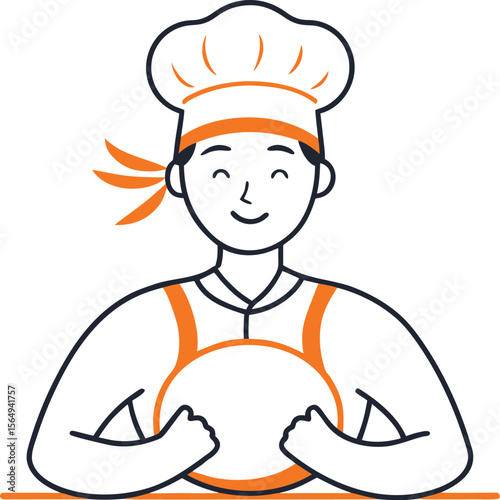 chef holding a tray with food