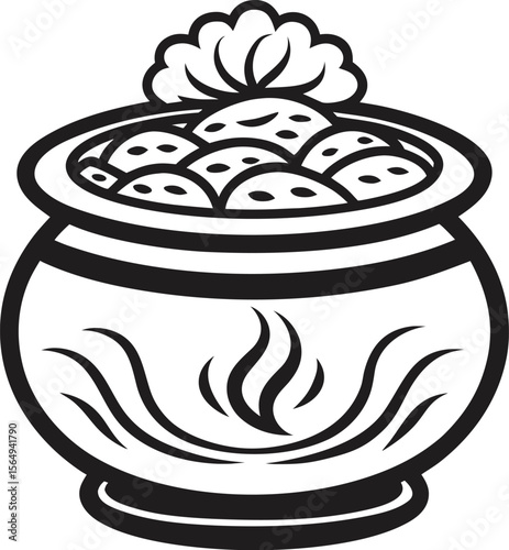 illustration of a pot with water