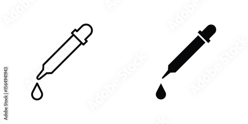 Pipette icon design collection. Vector sign and symbol for UI designs