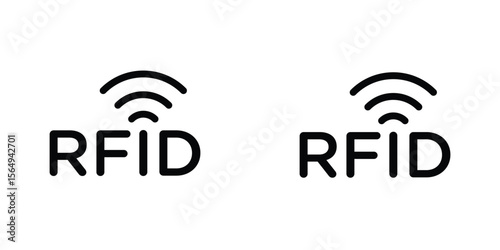 RFID icon design collection. Vector sign and symbol for UI designs