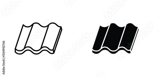 Roof tile icon design collection. Vector sign and symbol for UI designs