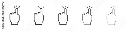 Clicking finger icon Line graphics illustration symbol