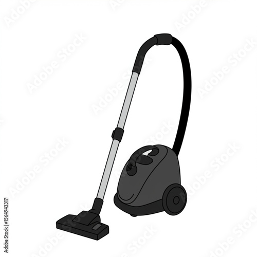This simple drawing of a vacuum cleaner is perfect for icons, cleaning services and household appliance graphics use for logo design.
