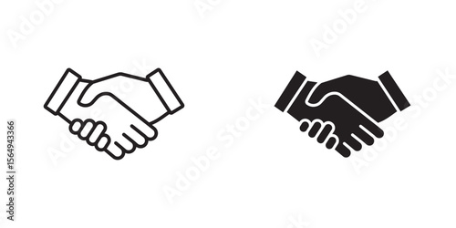 Shake hands icon design collection. Vector sign and symbol for UI designs