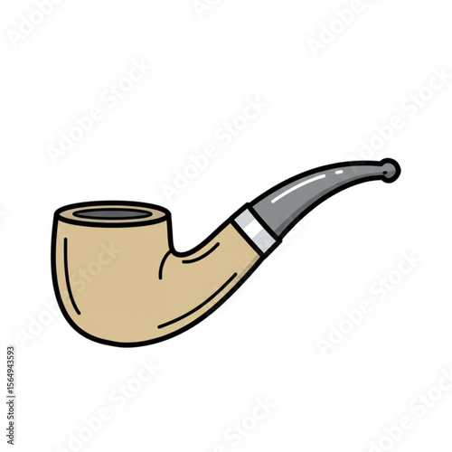 Classic smoking pipe graphic offering a vintage aesthetic, suitable for logo design and representing traditional hobbies or retro branding.