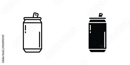 Soda can icon design collection. Vector sign and symbol for UI designs