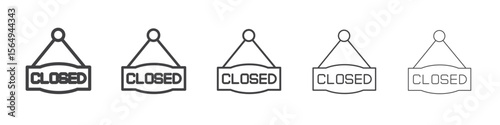 Closed Sign Icon Line graphics illustration symbol