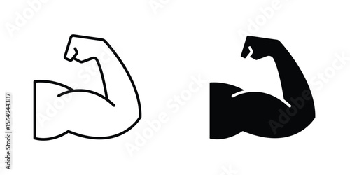 Strong arm icon design collection. Vector sign and symbol for UI designs