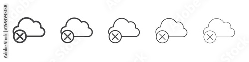 cloud sync disable icon Line graphics illustration symbol