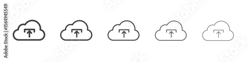 cloud upload icon Line graphics illustration symbol
