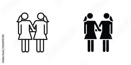 Twin icon design collection. Vector sign and symbol for UI designs