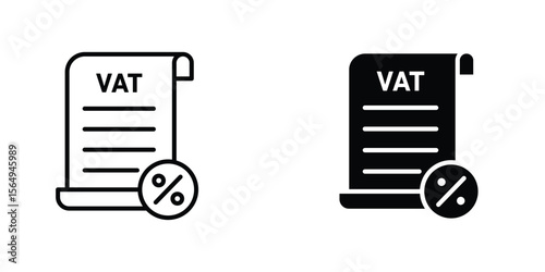 Value added tax VAT icon design collection. Vector sign and symbol for UI designs