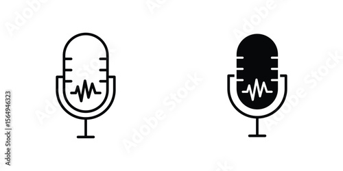 Voice recognition icon design collection. Vector sign and symbol for UI designs