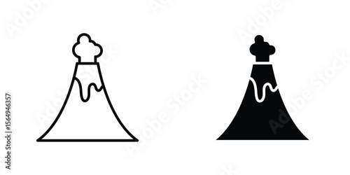 Volcano icon design collection. Vector sign and symbol for UI designs