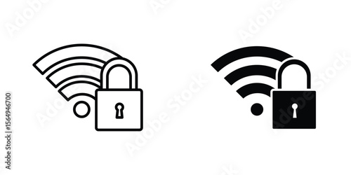 Wifi security icon design collection. Vector sign and symbol for UI designs