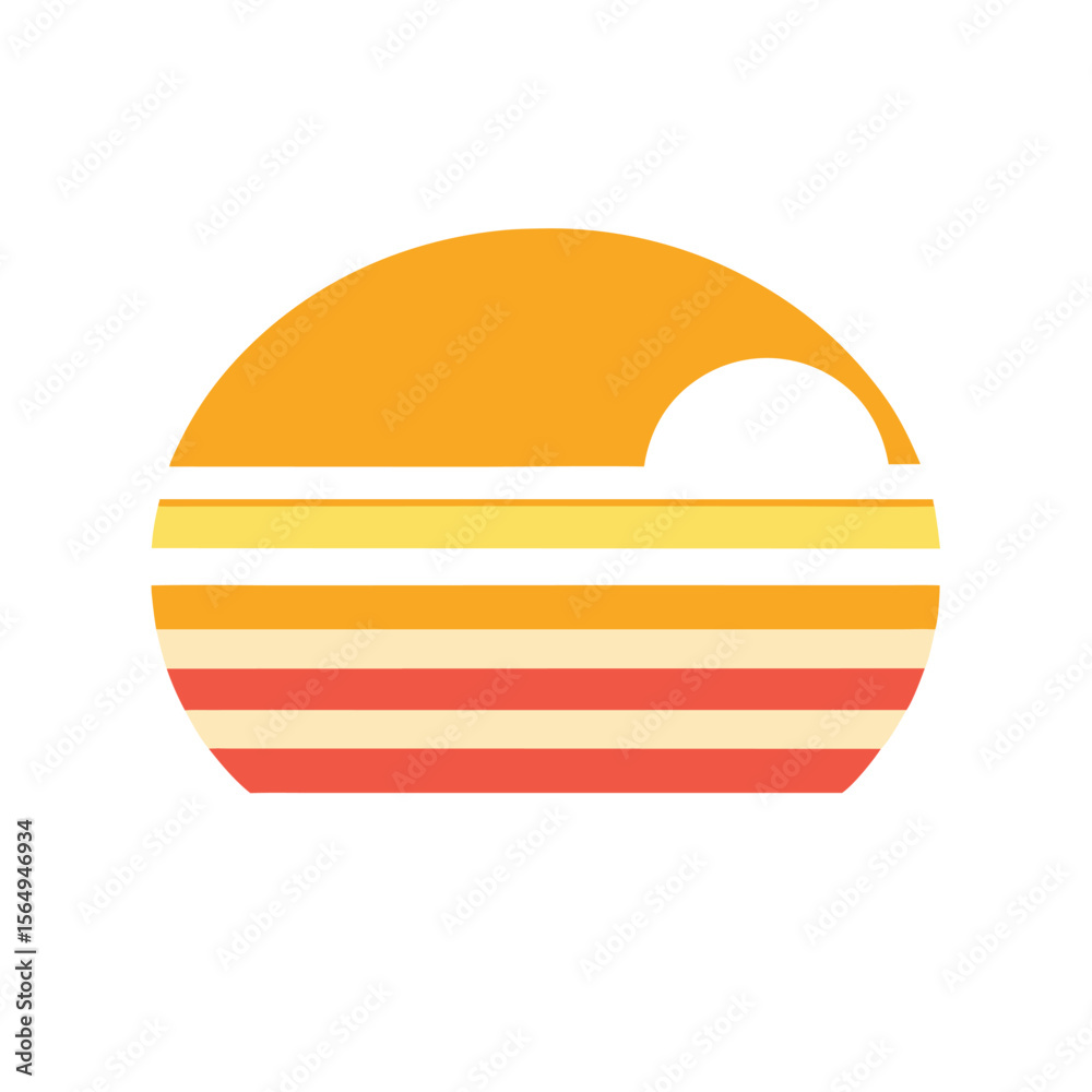 Fototapeta premium Minimalist Retro Stripe Background with Soft Sun Shades