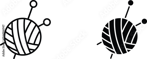 Wool ball icon design collection. Vector sign and symbol for UI designs