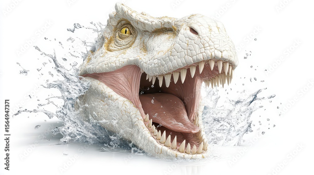 Fototapeta premium Dinosaur Jaws in Water Splash
