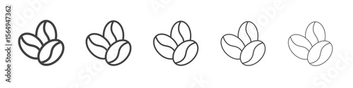 Coffee beans icon Line graphics illustration symbol