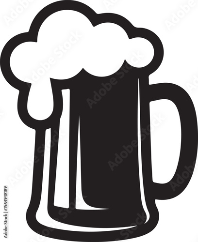 Beer Mug with Foam Overflowing