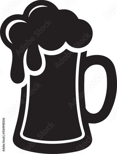 Beer Mug with Foam Overflowing