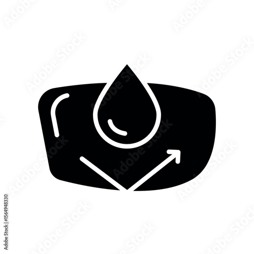 hydrophobic coating black flat icon for digital and print projects.