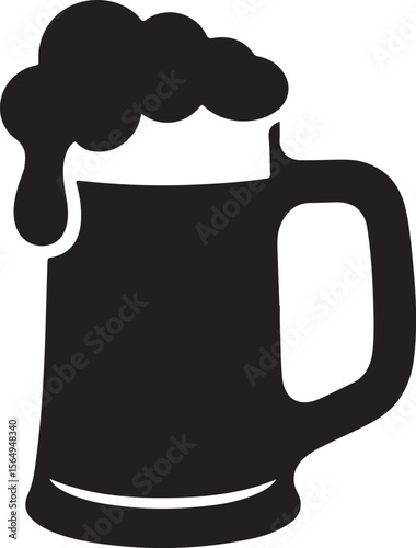 Beer Mug with Foam Overflowing