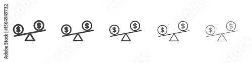 Compare price icon Line graphics illustration symbol
